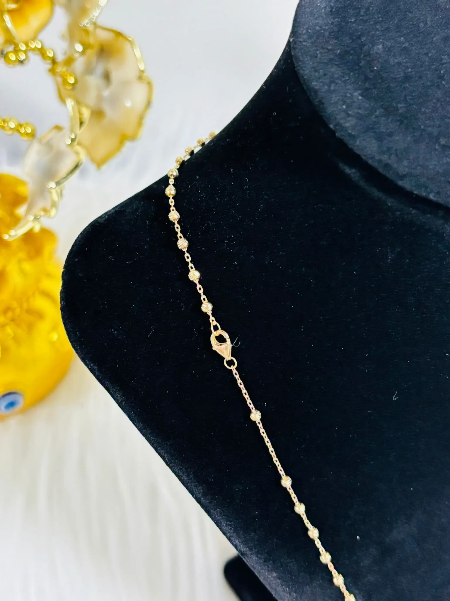 18K Gold Rosary Necklace